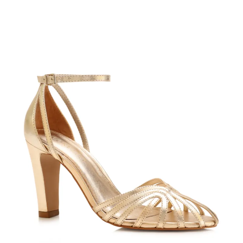Scarpin Couro Dourado