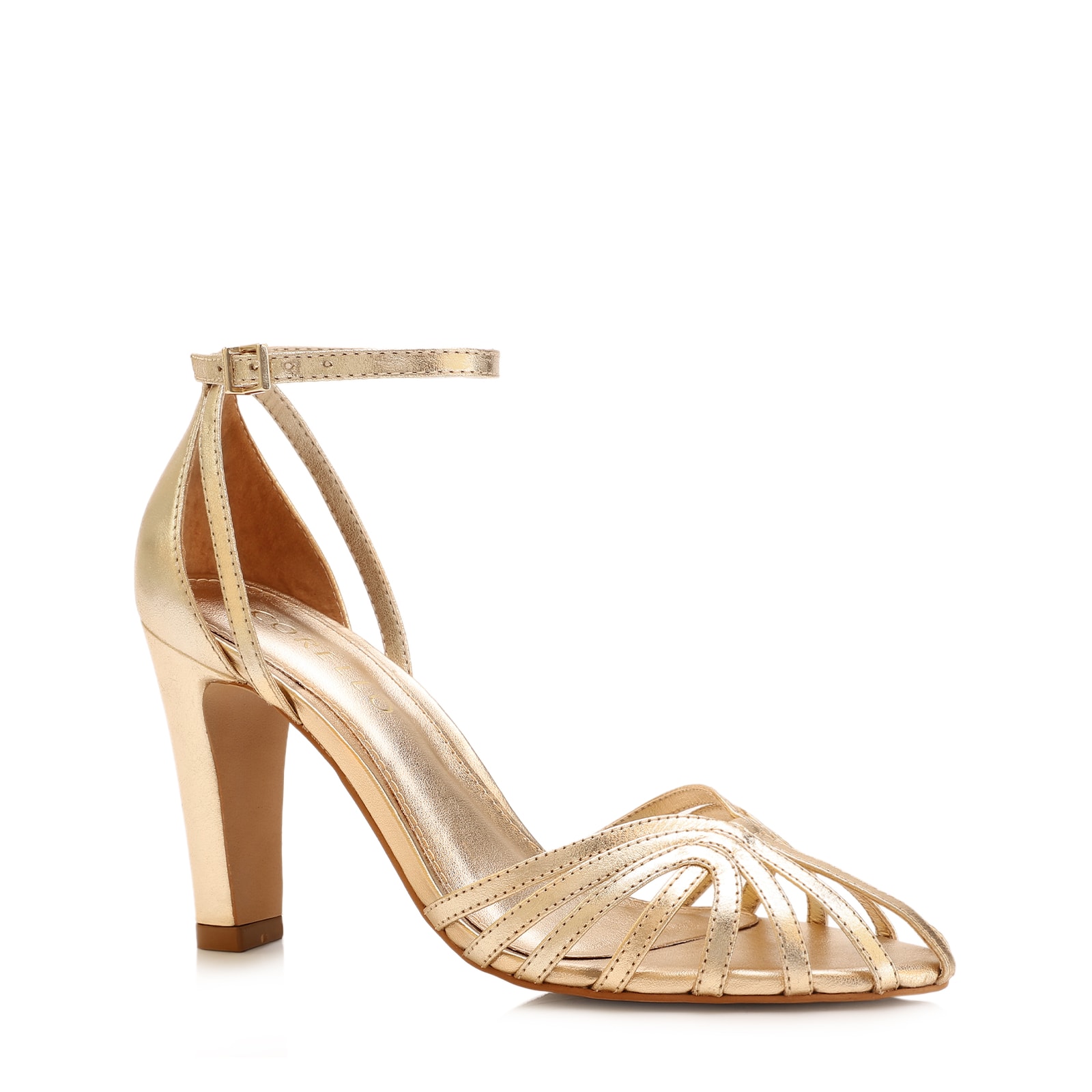 Scarpin Couro Dourado
