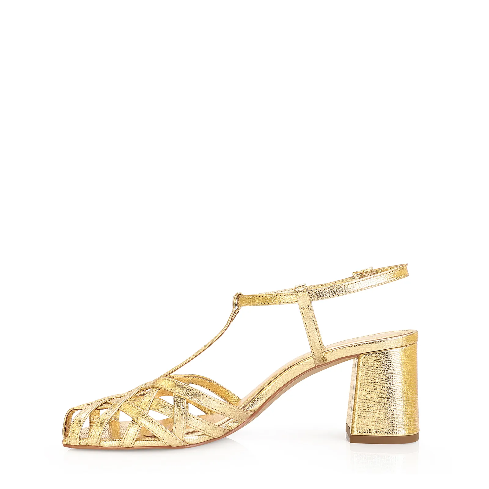 Scarpin Couro Dourado