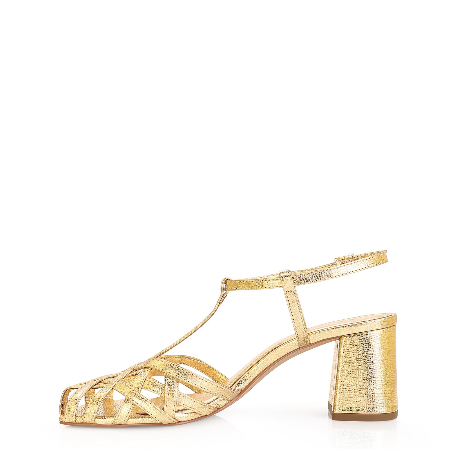 Scarpin Couro Dourado