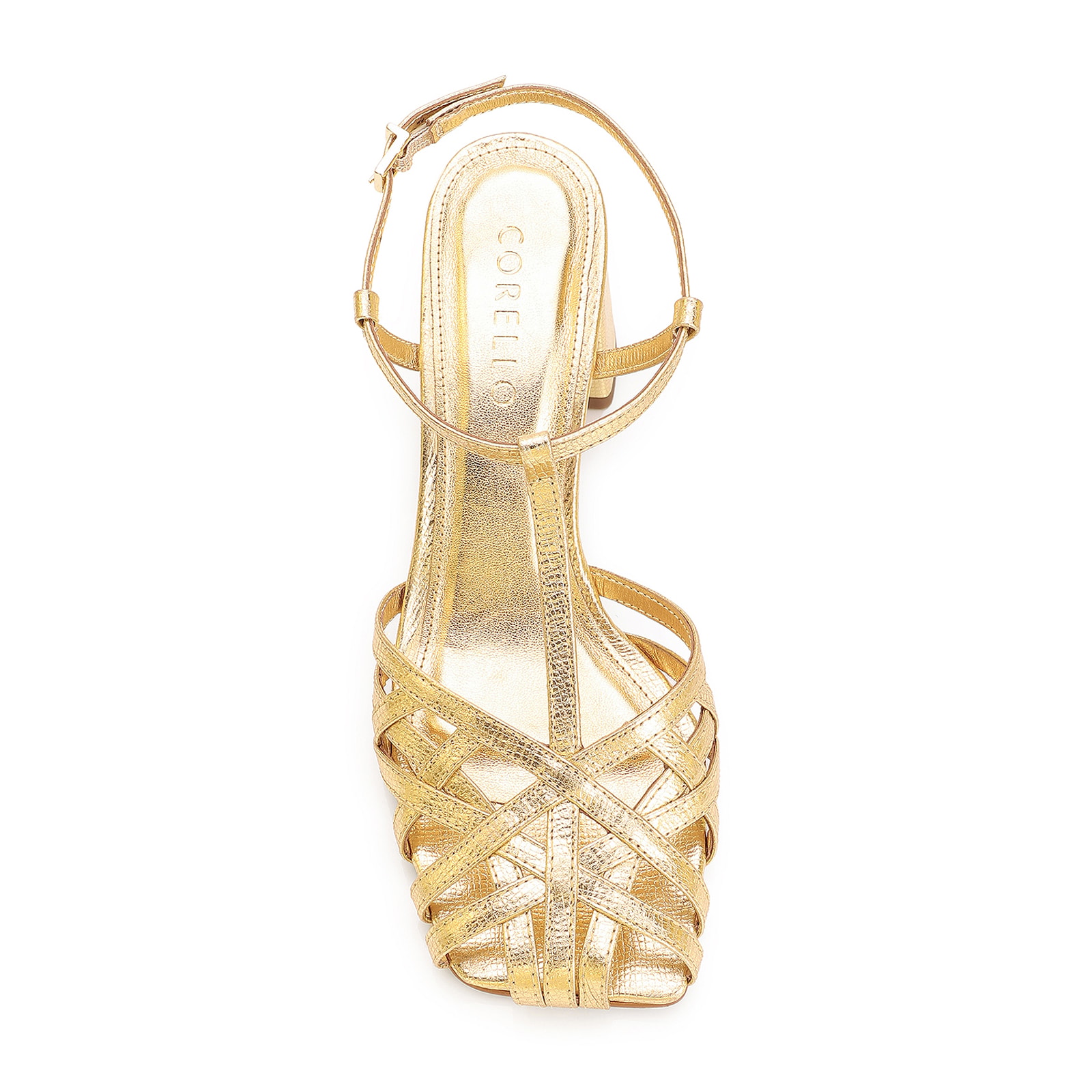 Scarpin Couro Dourado