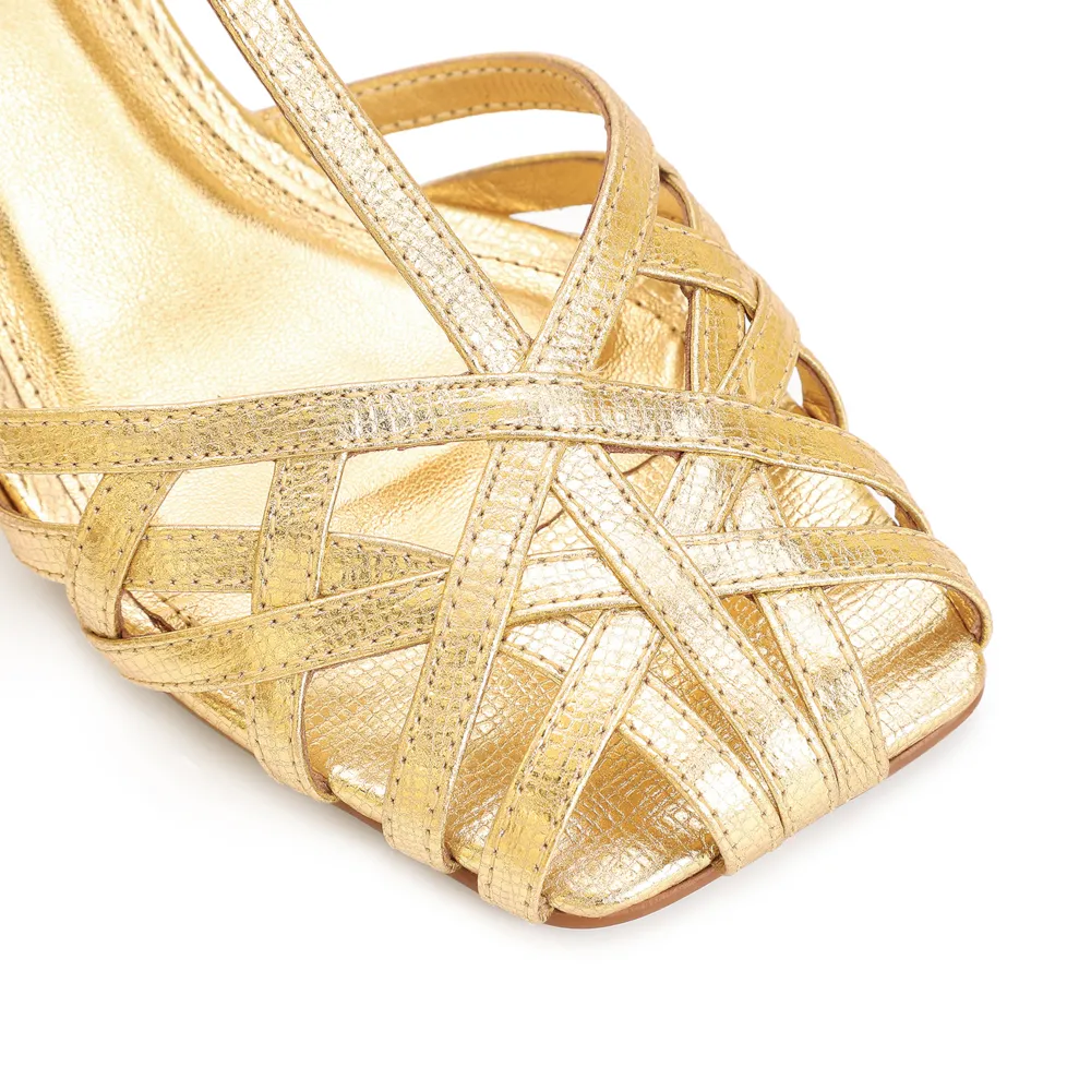 Scarpin Couro Dourado - imagem 6
