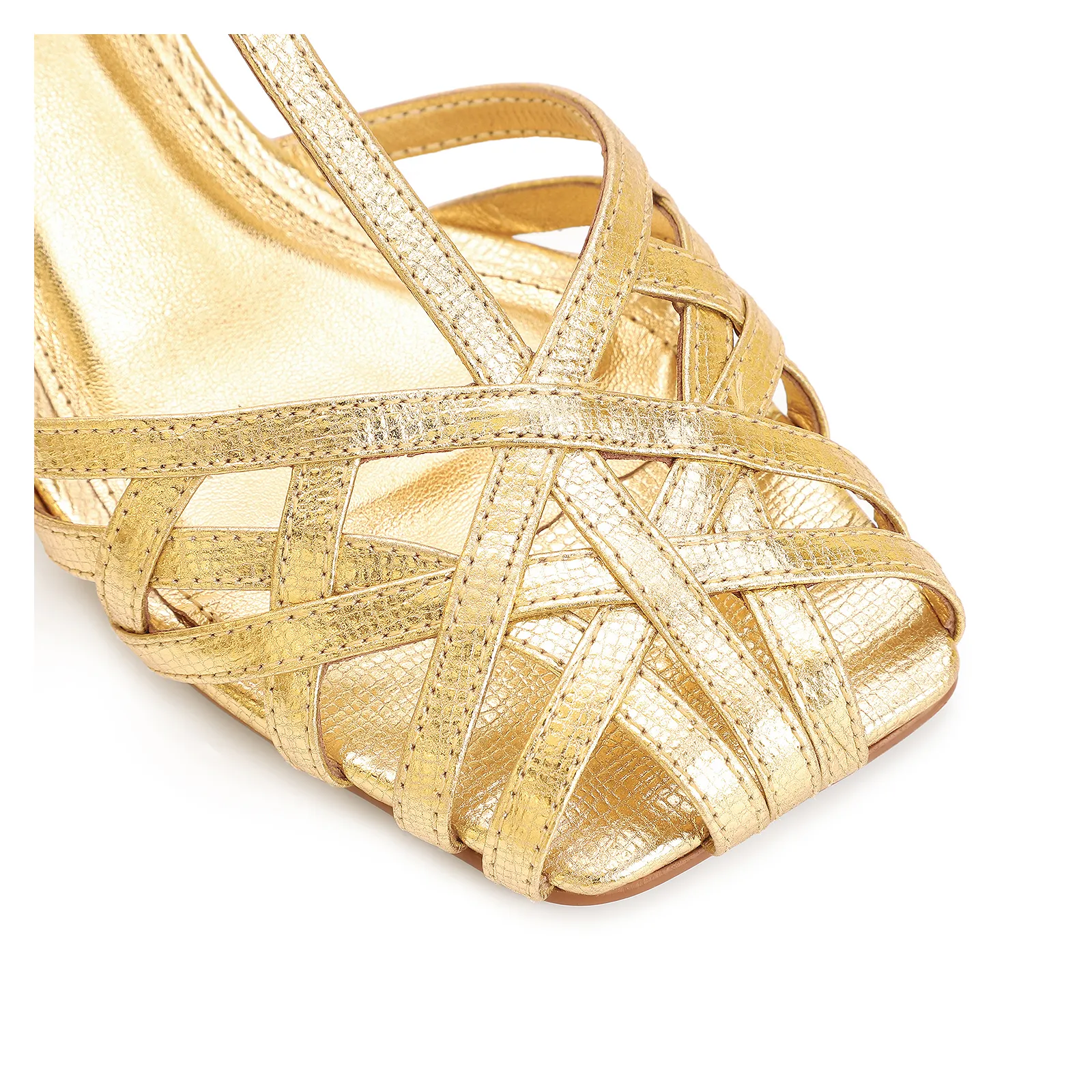 Scarpin Couro Dourado