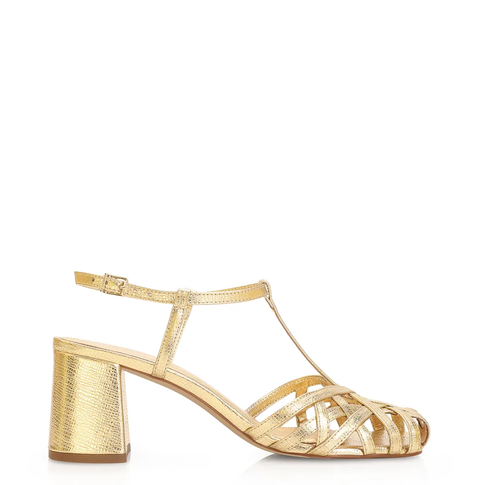 Scarpin Couro Dourado - imagem 2