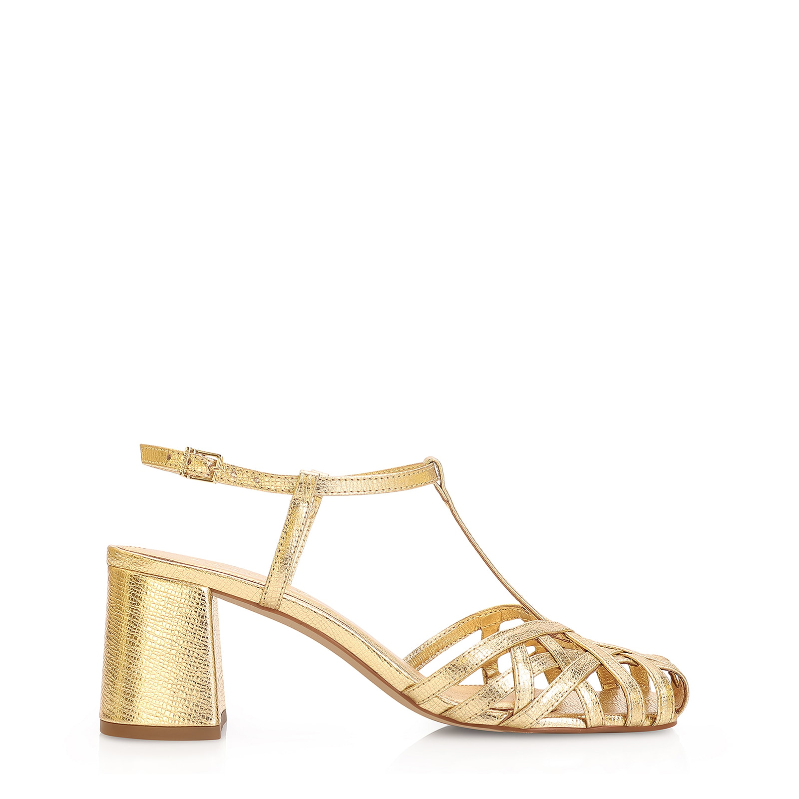 Scarpin Couro Dourado