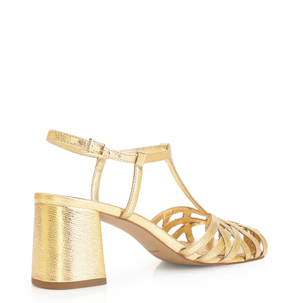 Scarpin Couro Dourado - imagem 3