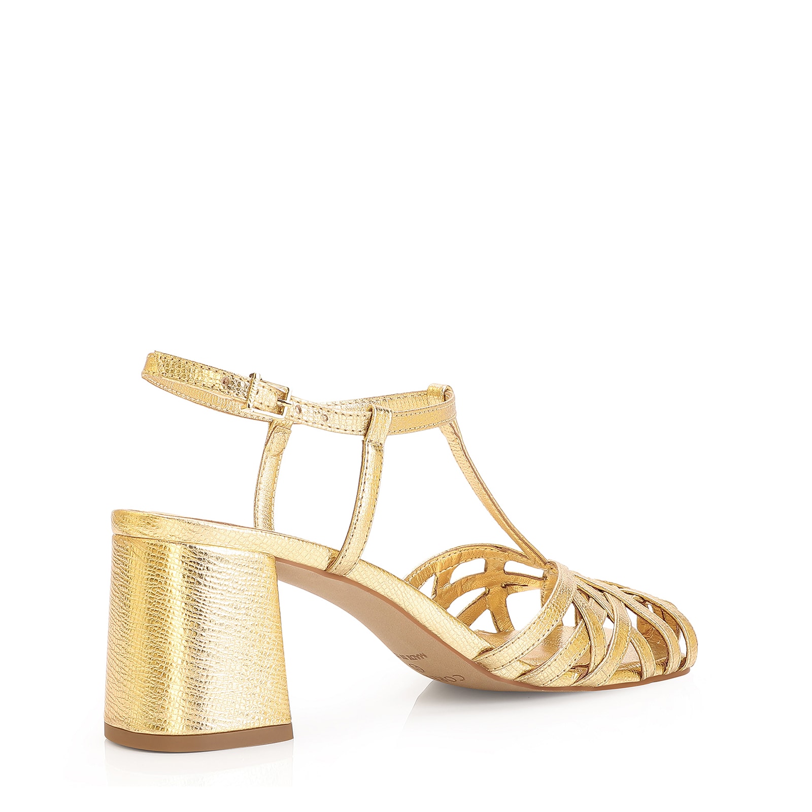 Scarpin Couro Dourado
