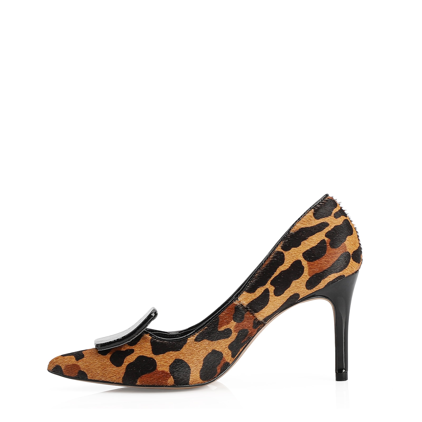 Scarpin Couro Estampa Leopardo