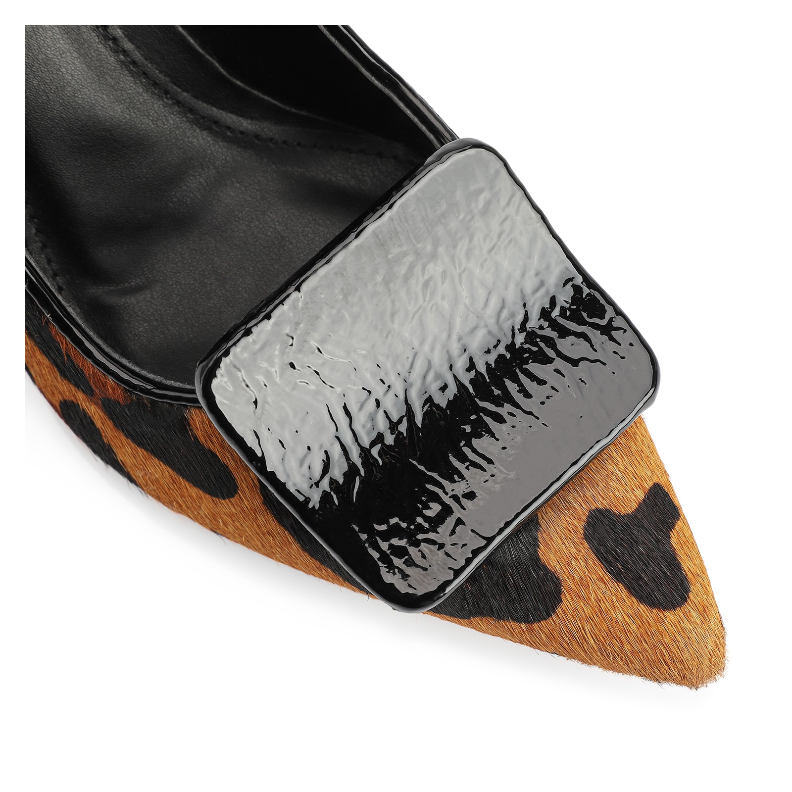 Scarpin Couro Estampa Leopardo
