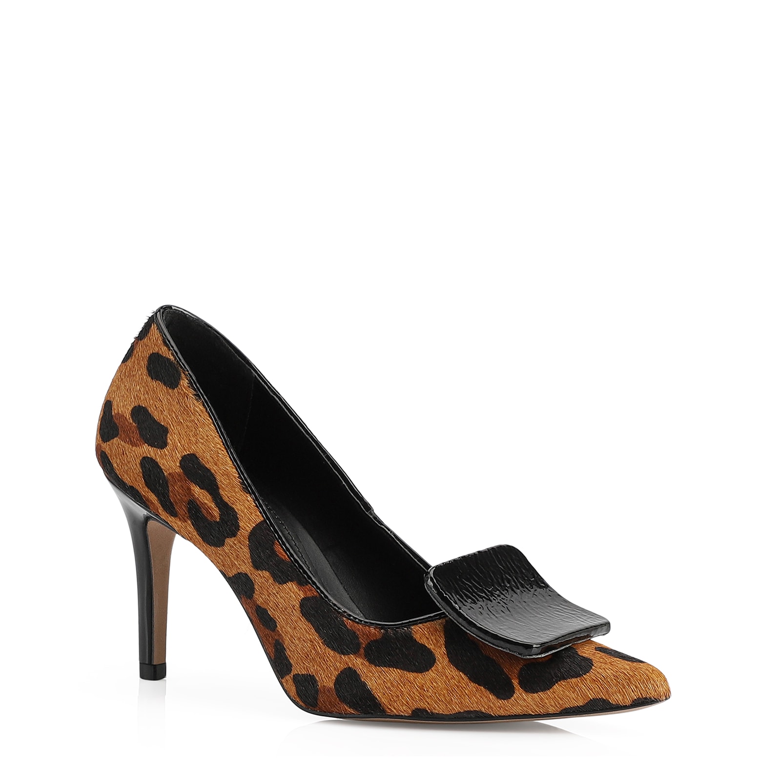 Scarpin Couro Estampa Leopardo
