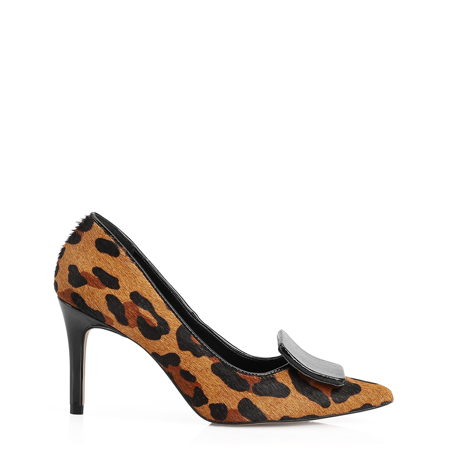 Scarpin Couro Estampa Leopardo