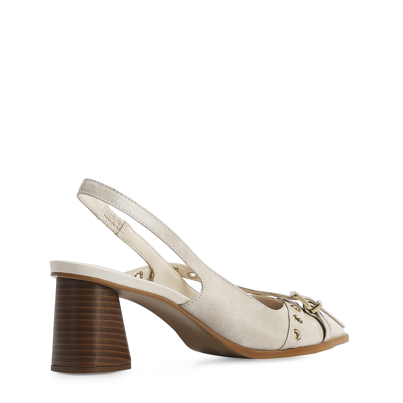 Scarpin Couro Estonado Off White