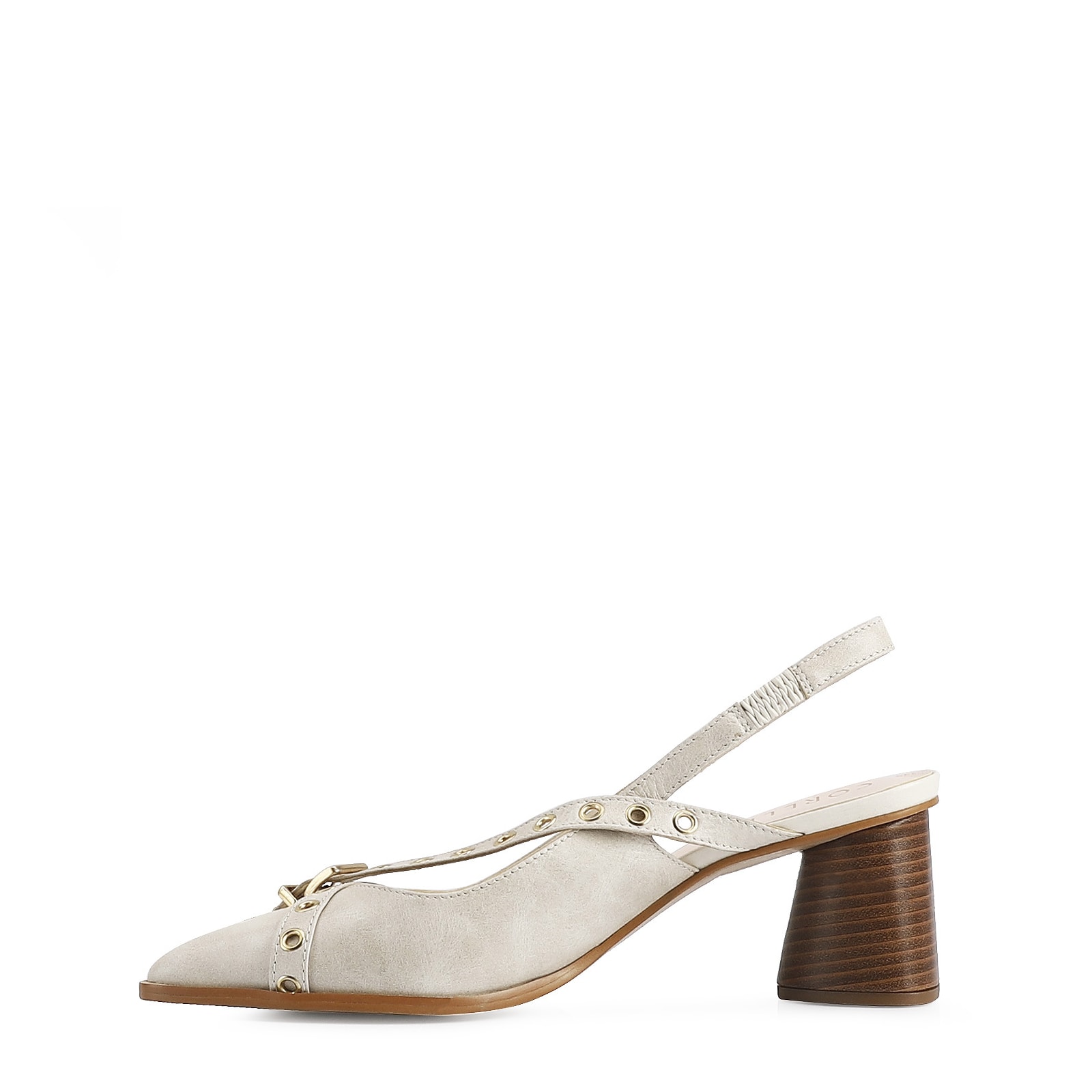 Scarpin Couro Estonado Off White