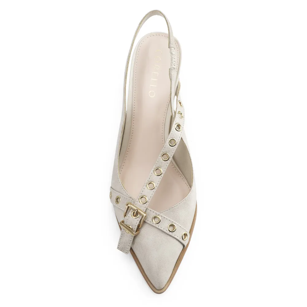 Scarpin Couro Estonado Off White - imagem 6