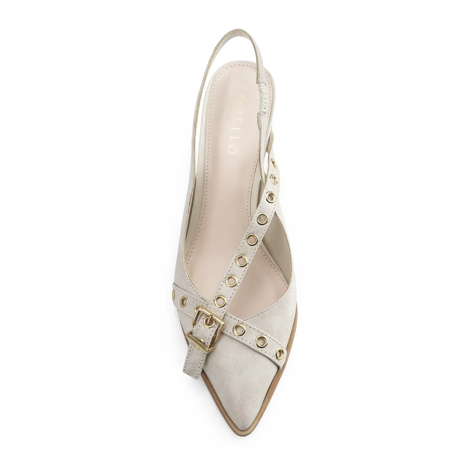 Scarpin Couro Estonado Off White