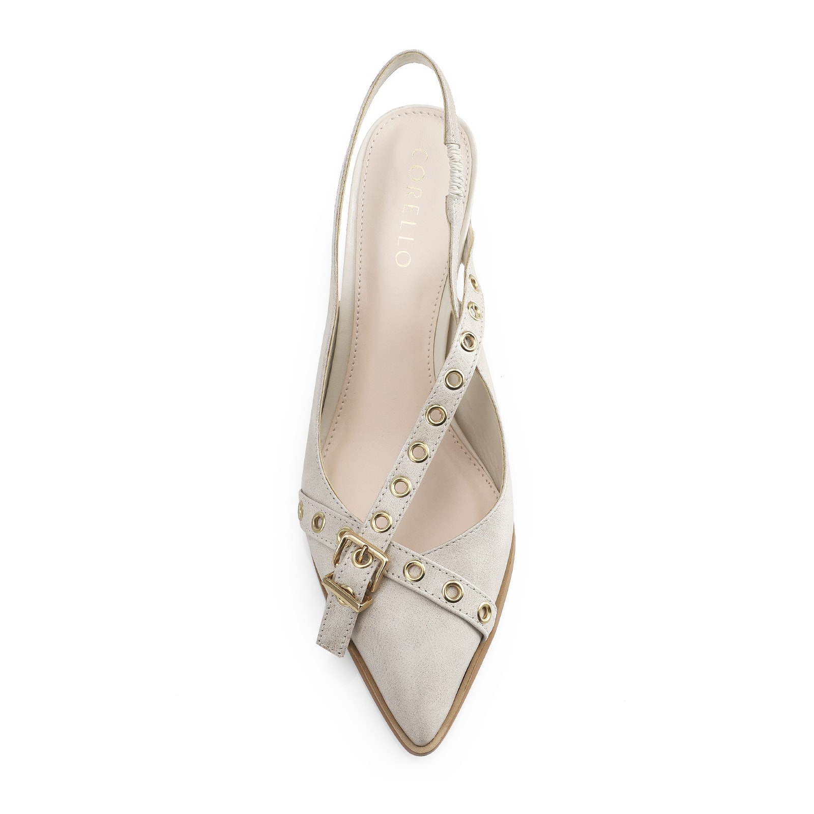 Scarpin Couro Estonado Off White
