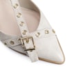 Scarpin Couro Estonado Off White - imagem 7