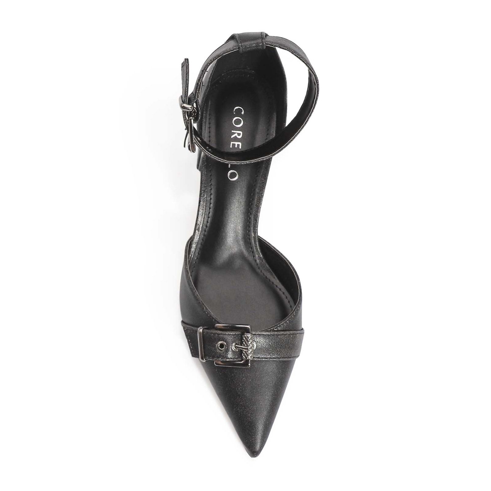 Scarpin Couro Estonado Preto