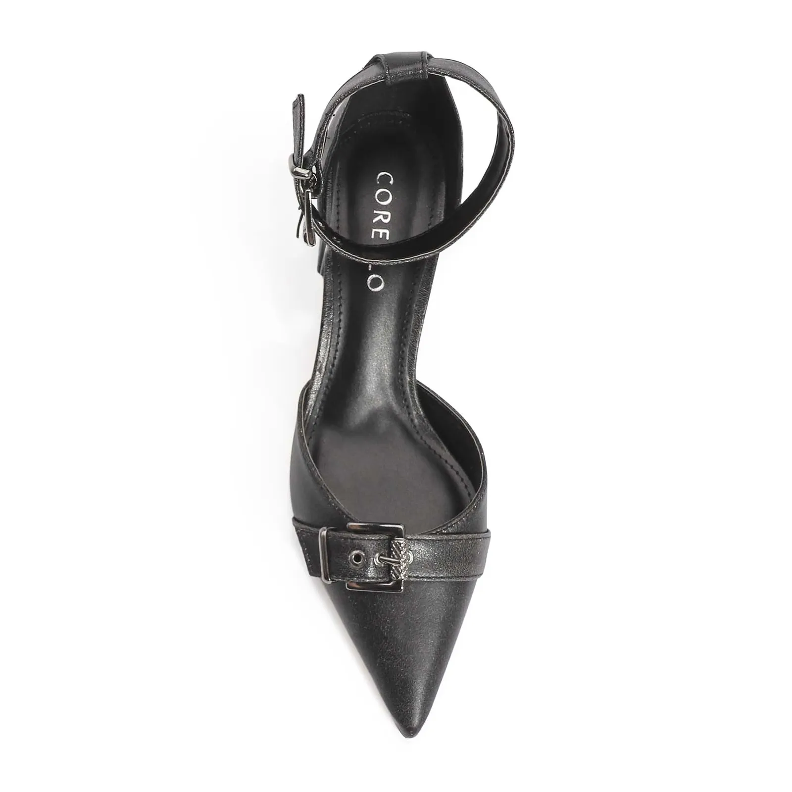 Scarpin Couro Estonado Preto