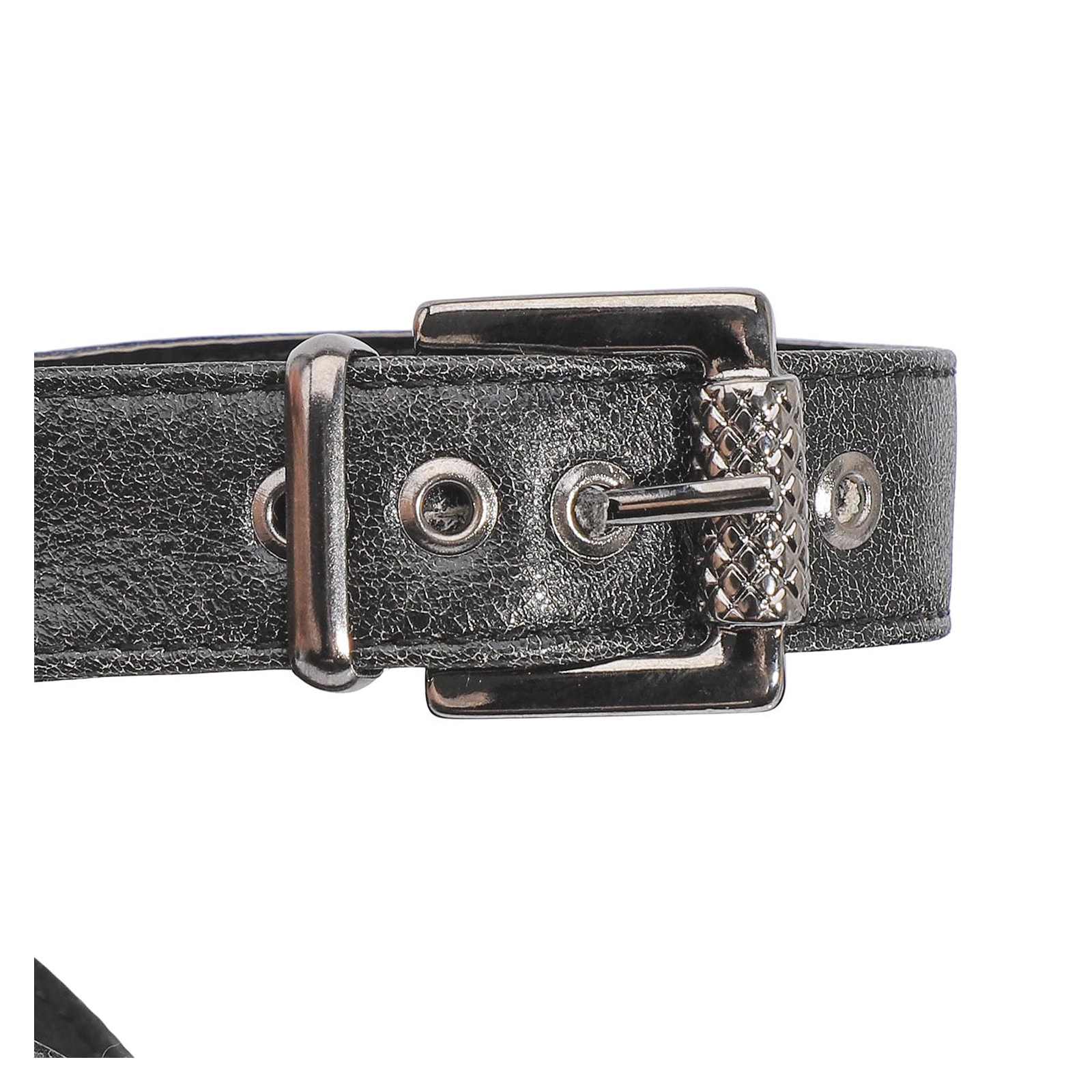Scarpin Couro Estonado Preto