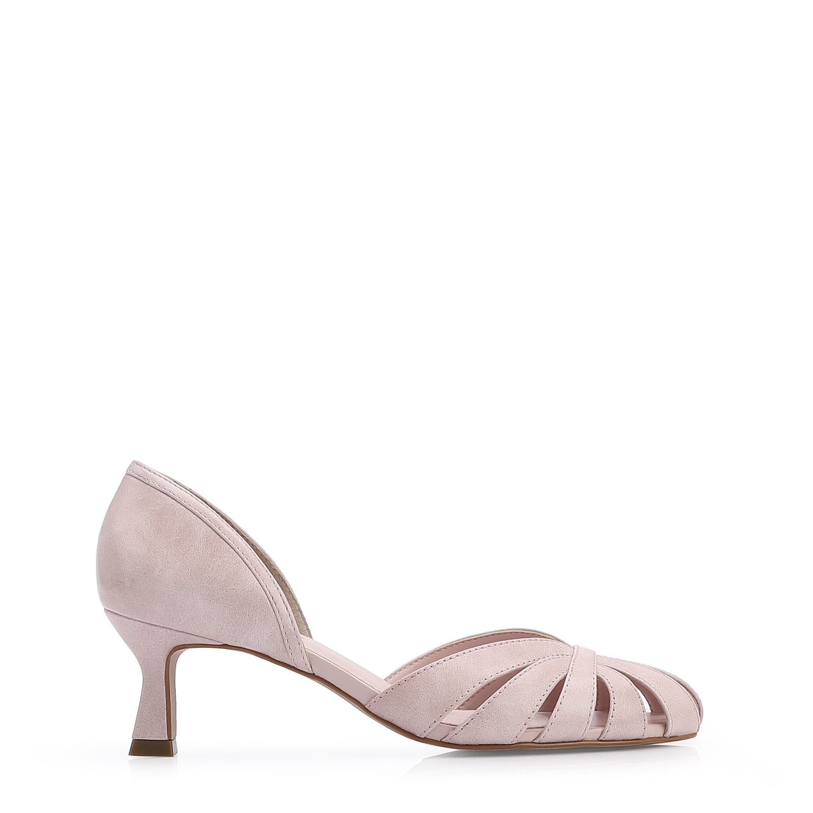 Scarpin Couro Estonado Rosa