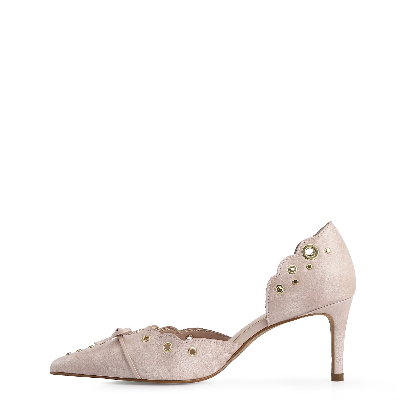 Scarpin Couro Estonado Rosa