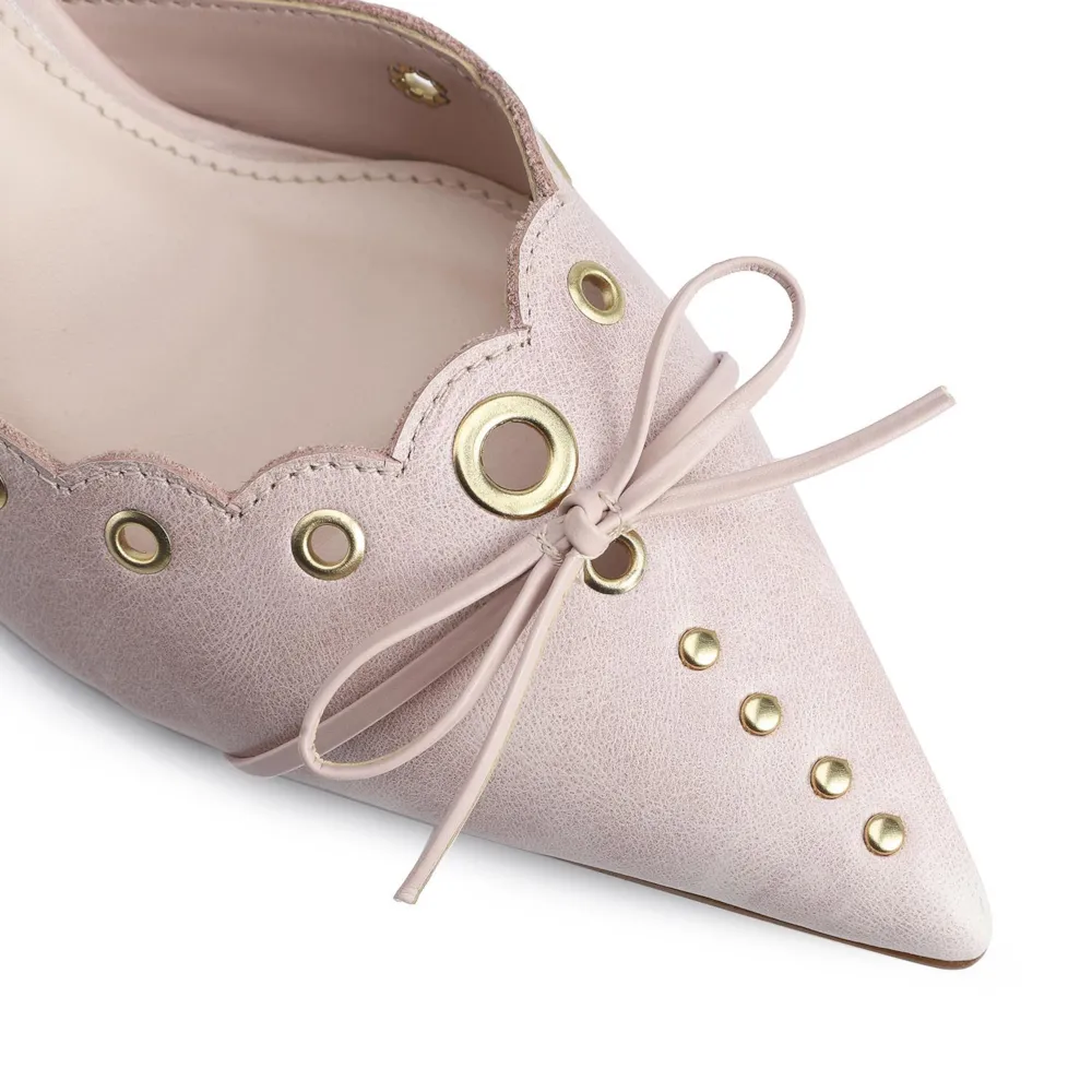 Scarpin Couro Estonado Rosa - imagem 7