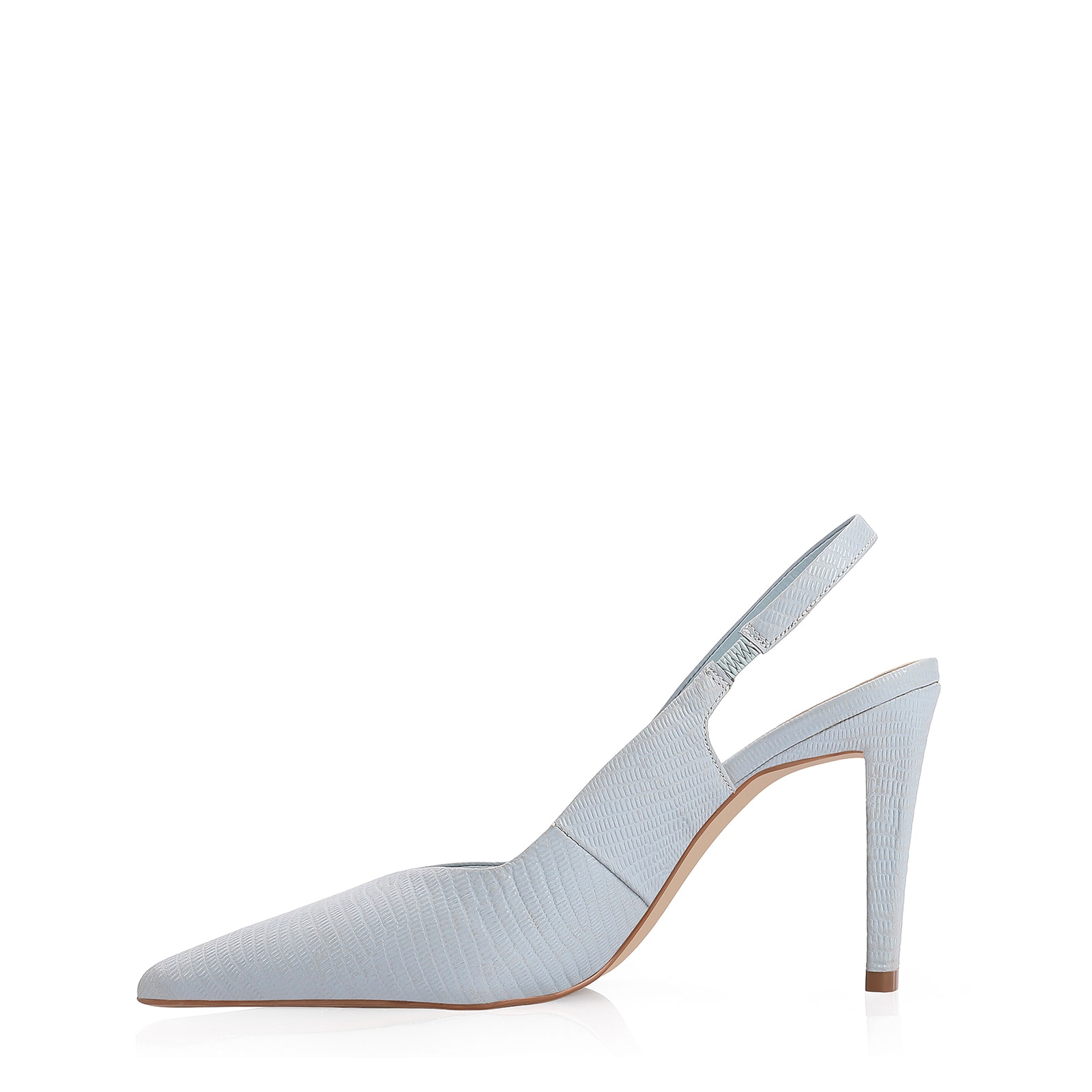 Scarpin Couro Lezard Azul