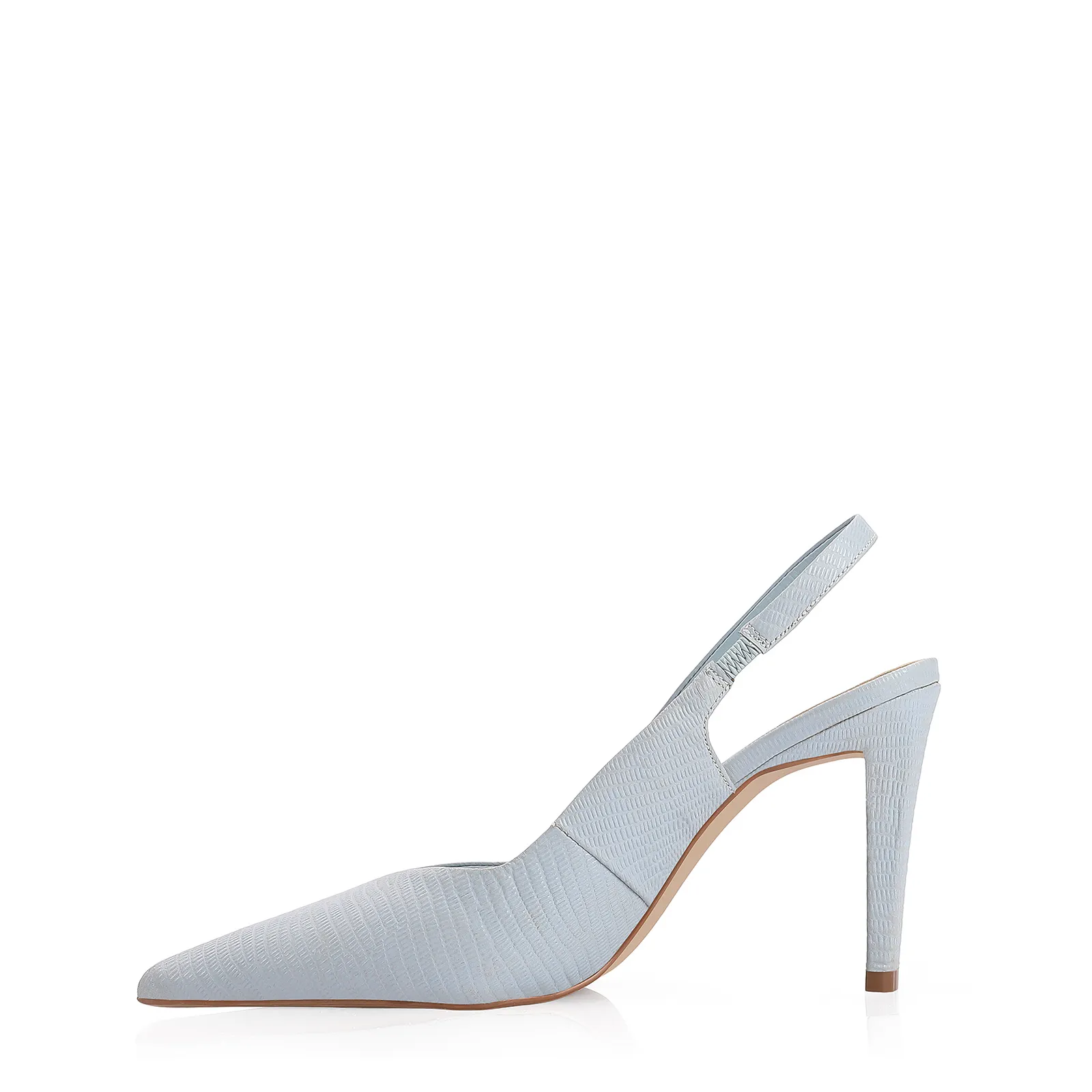 Scarpin Couro Lezard Azul