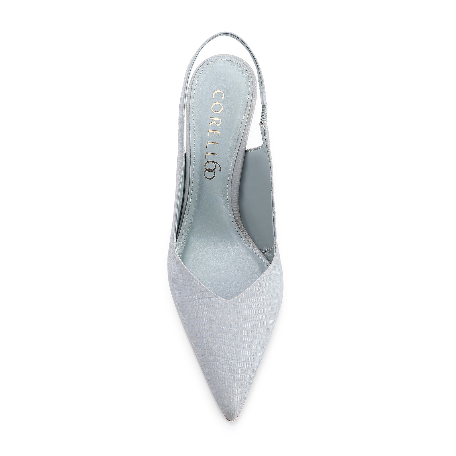 Scarpin Couro Lezard Azul
