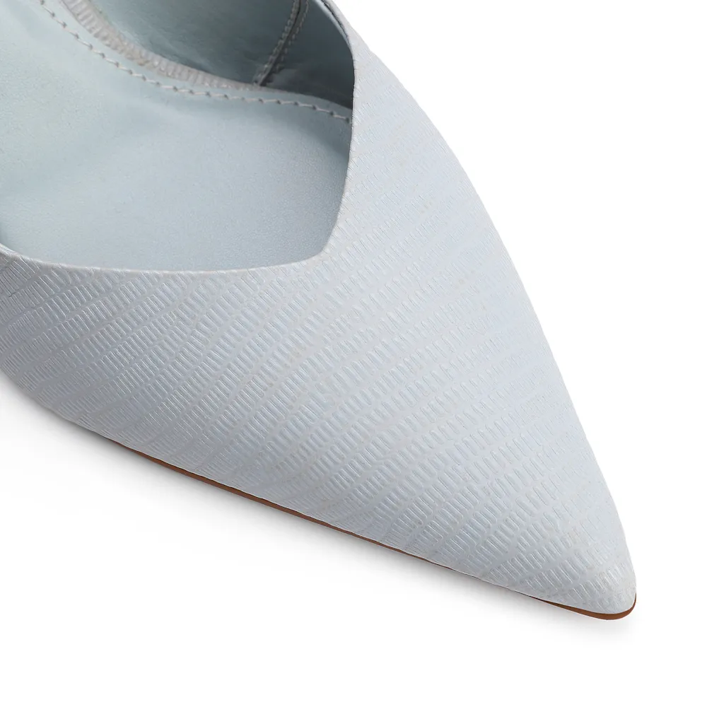 Scarpin Couro Lezard Azul - imagem 6