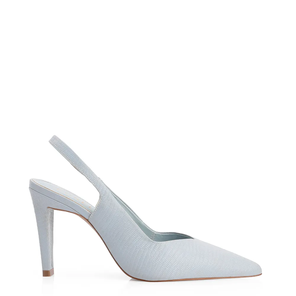 Scarpin Couro Lezard Azul - imagem 2