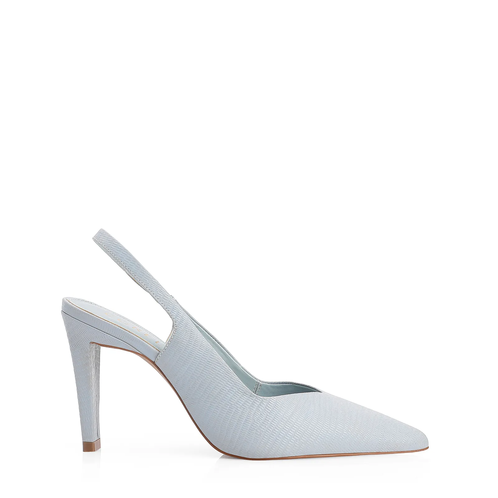 Scarpin Couro Lezard Azul