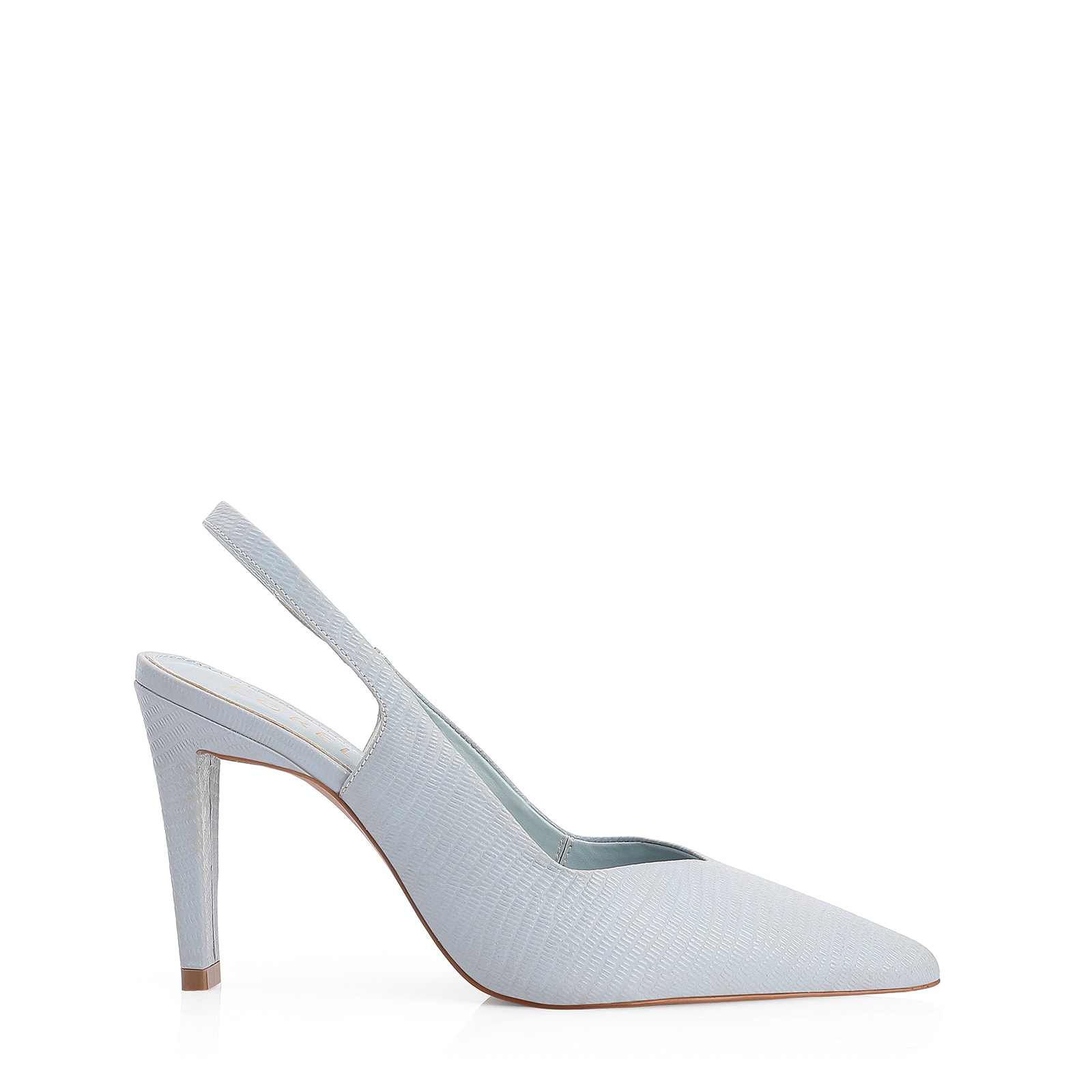 Scarpin Couro Lezard Azul