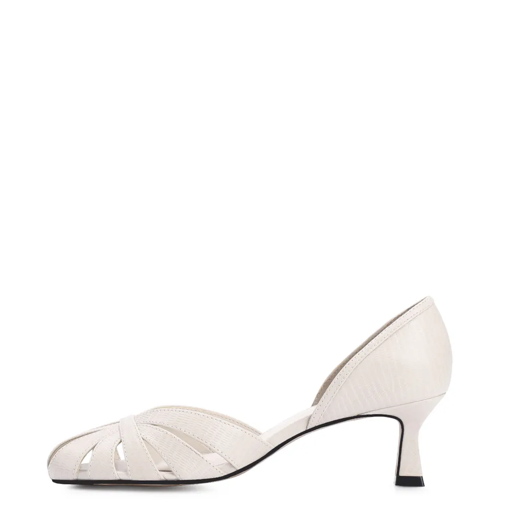 Scarpin Couro Lezard Off White - imagem 4
