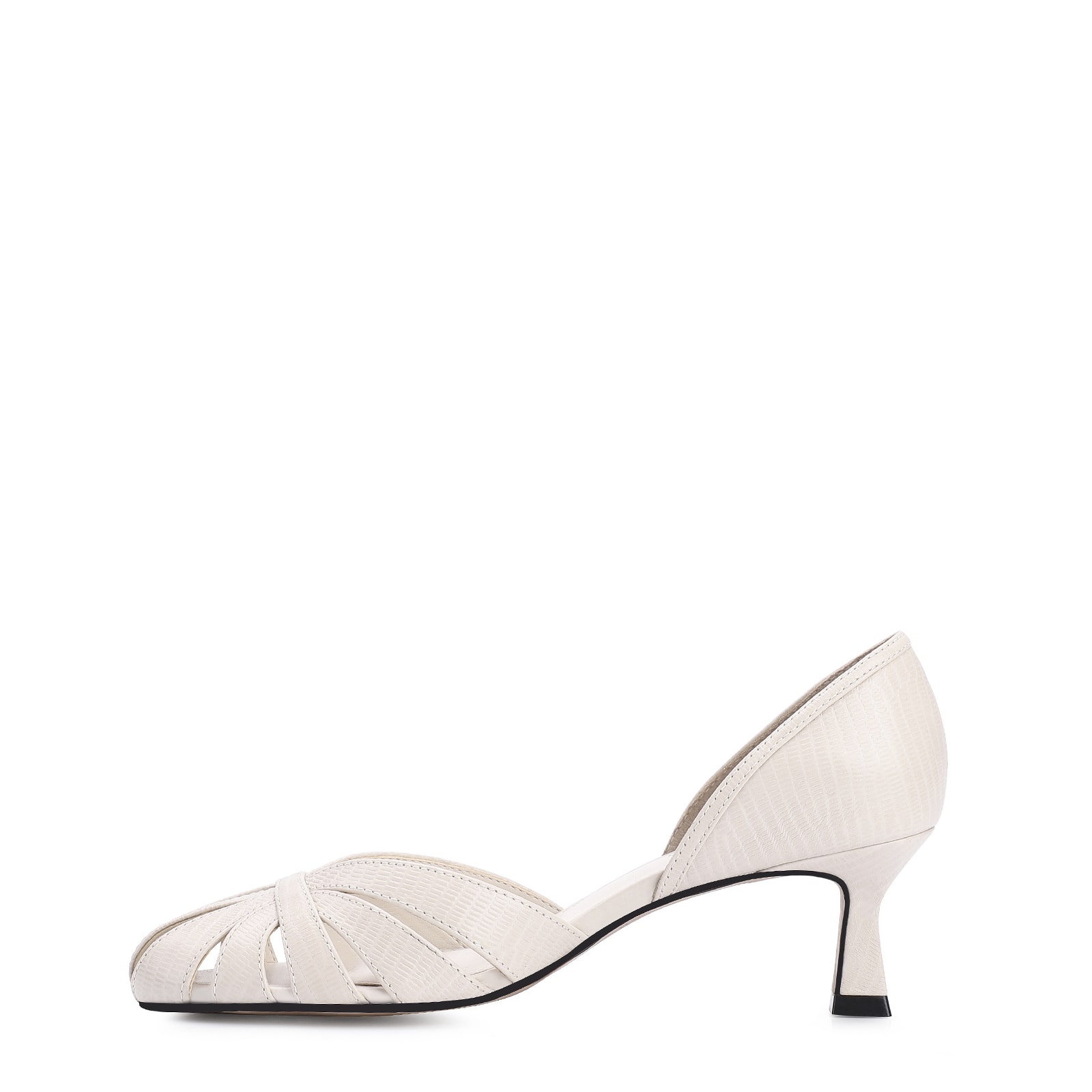Scarpin Couro Lezard Off White