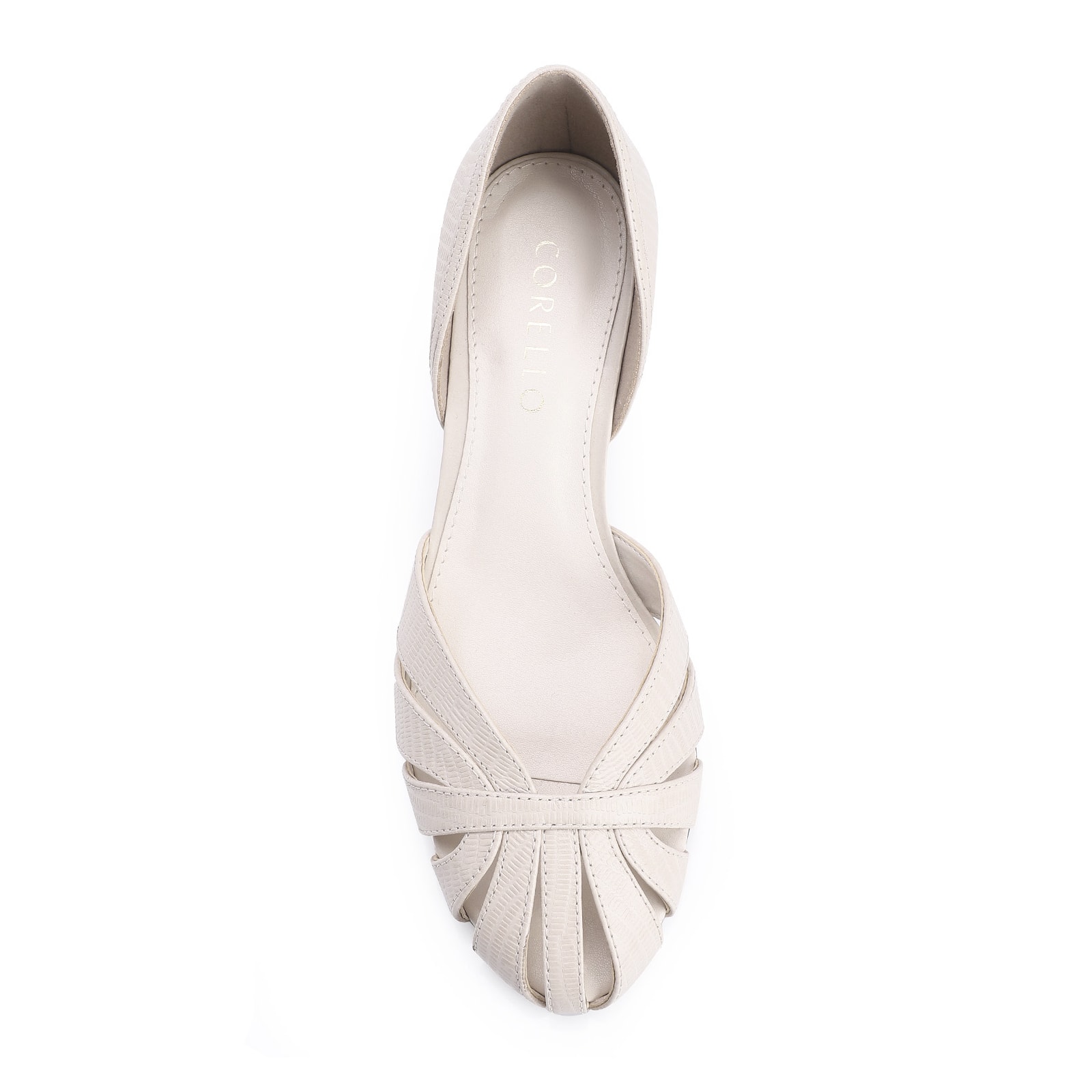 Scarpin Couro Lezard Off White
