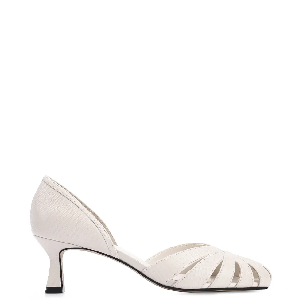 Scarpin Couro Lezard Off White - imagem 2