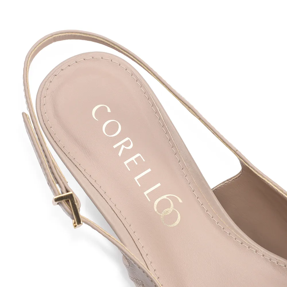 Scarpin Couro Lezard Off White/Couro Bege - imagem 7