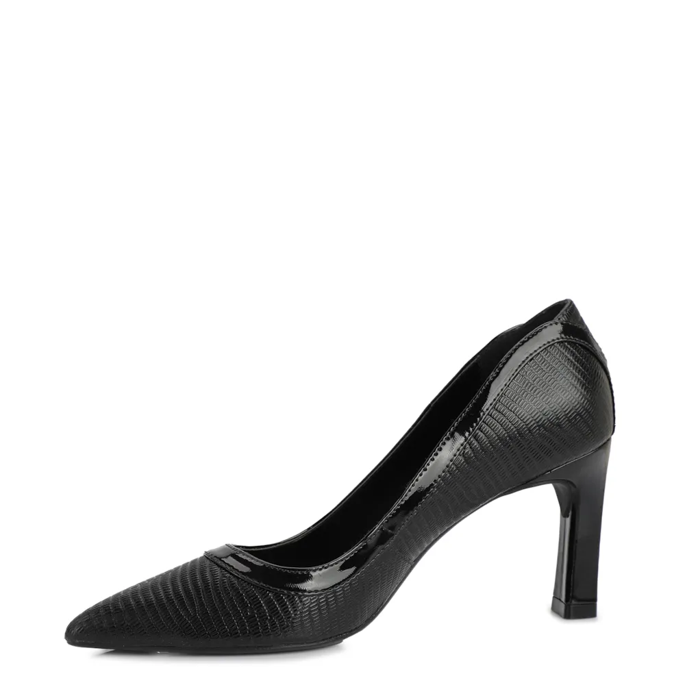 Scarpin Couro Lezard Preto - imagem 4