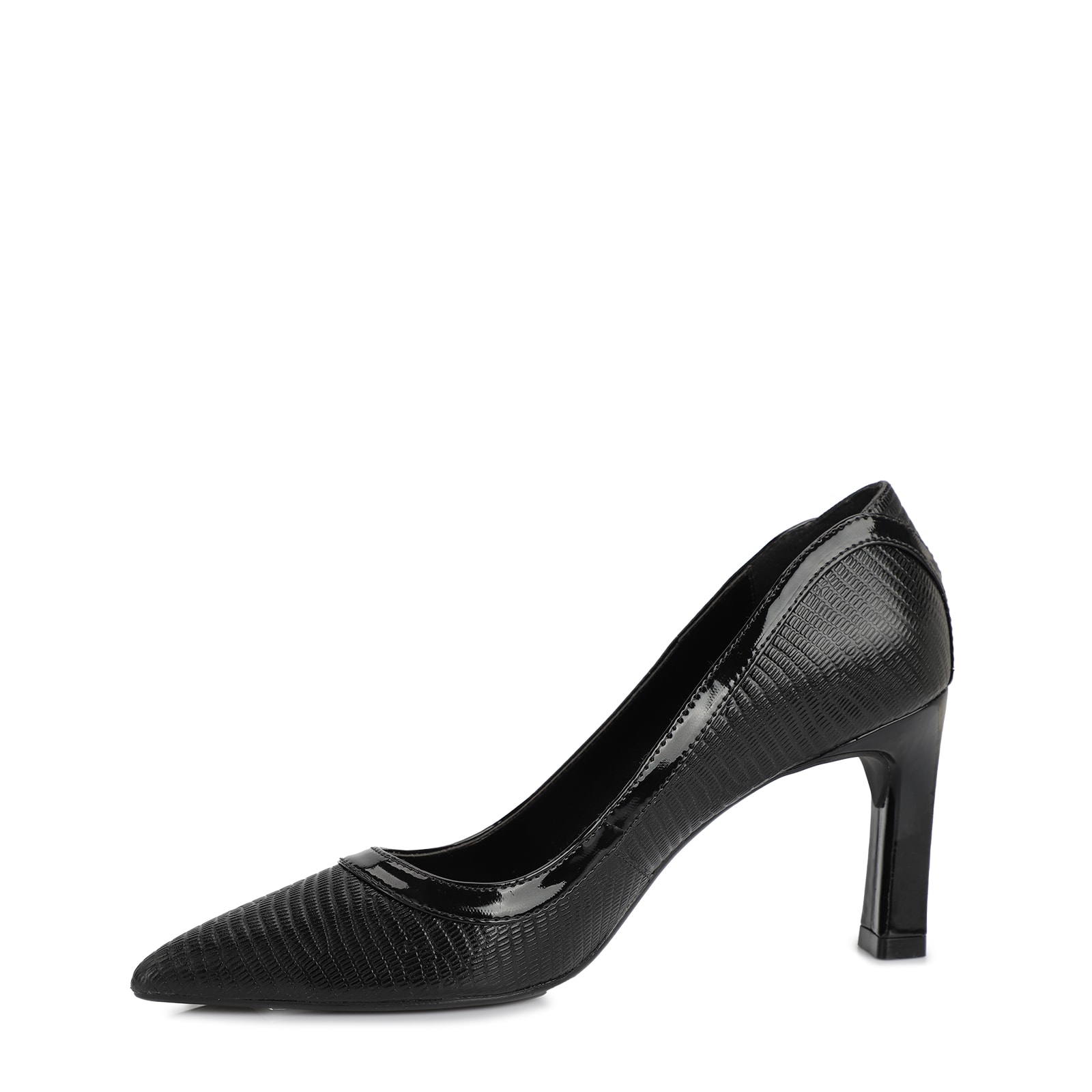 Scarpin Couro Lezard Preto