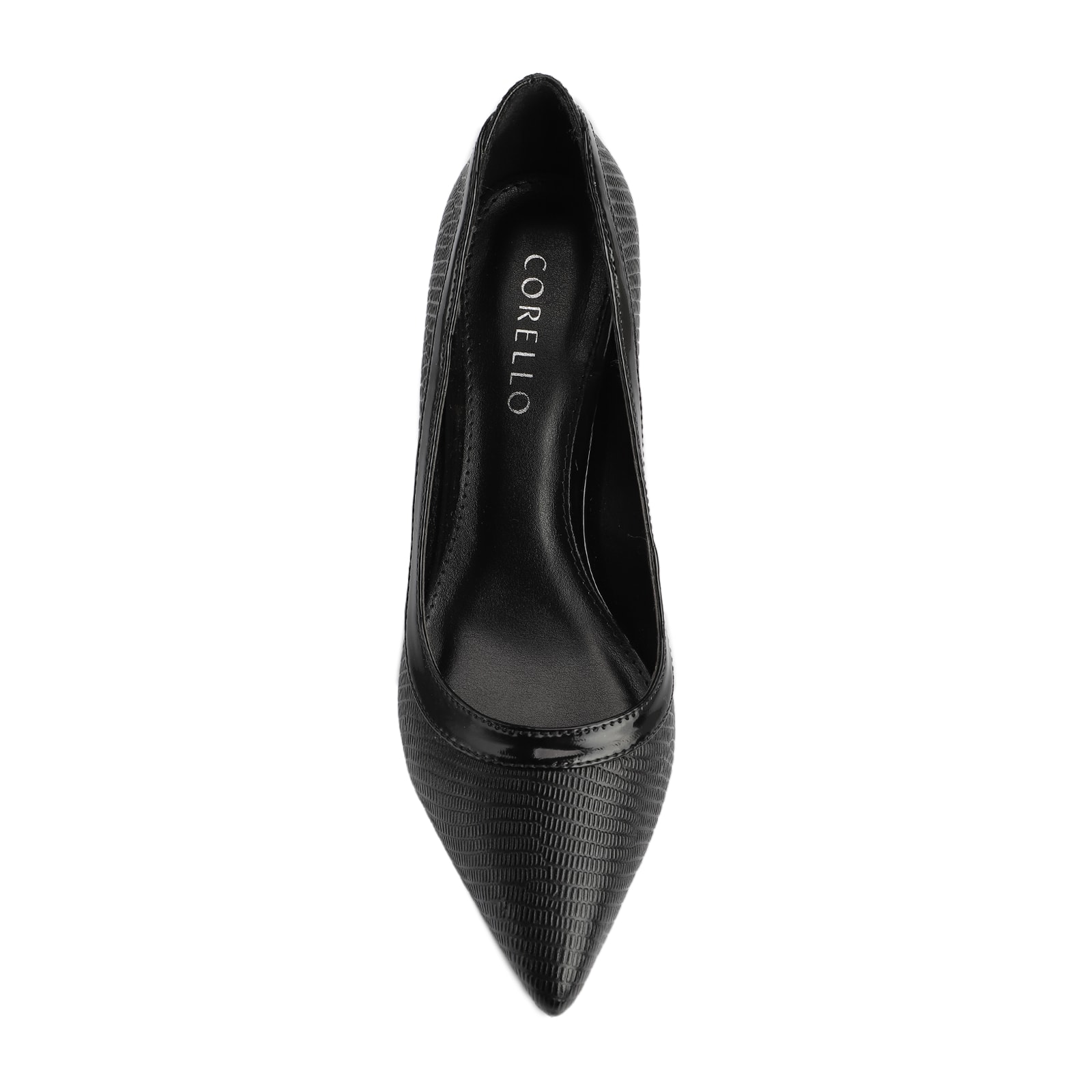 Scarpin Couro Lezard Preto