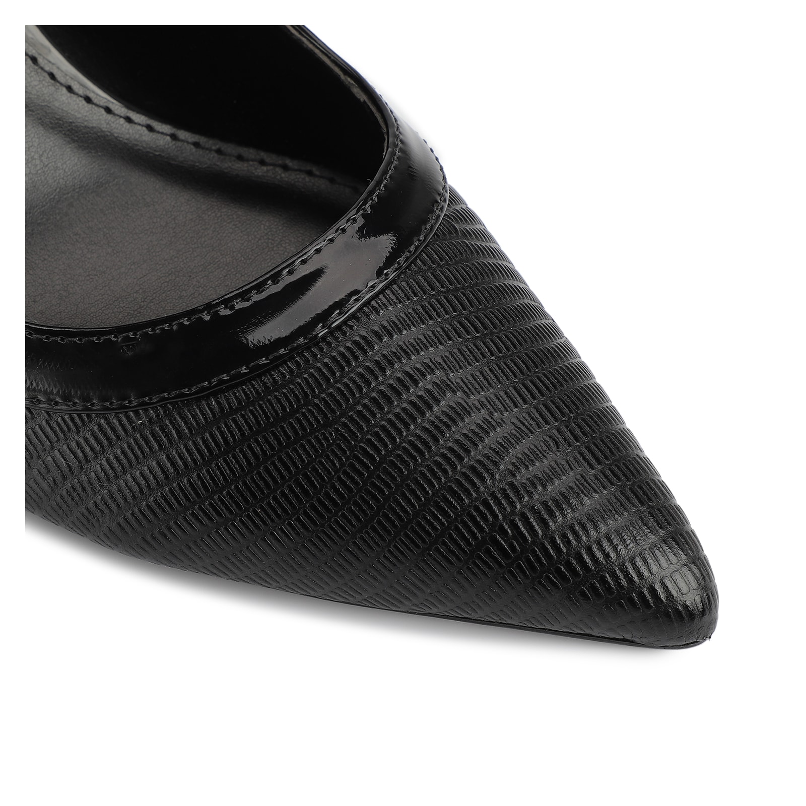 Scarpin Couro Lezard Preto