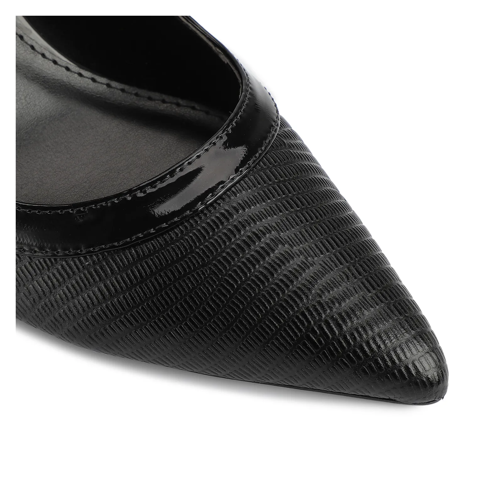 Scarpin Couro Lezard Preto