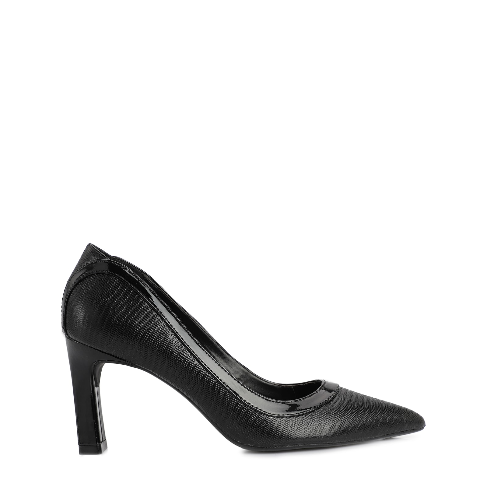 Scarpin Couro Lezard Preto