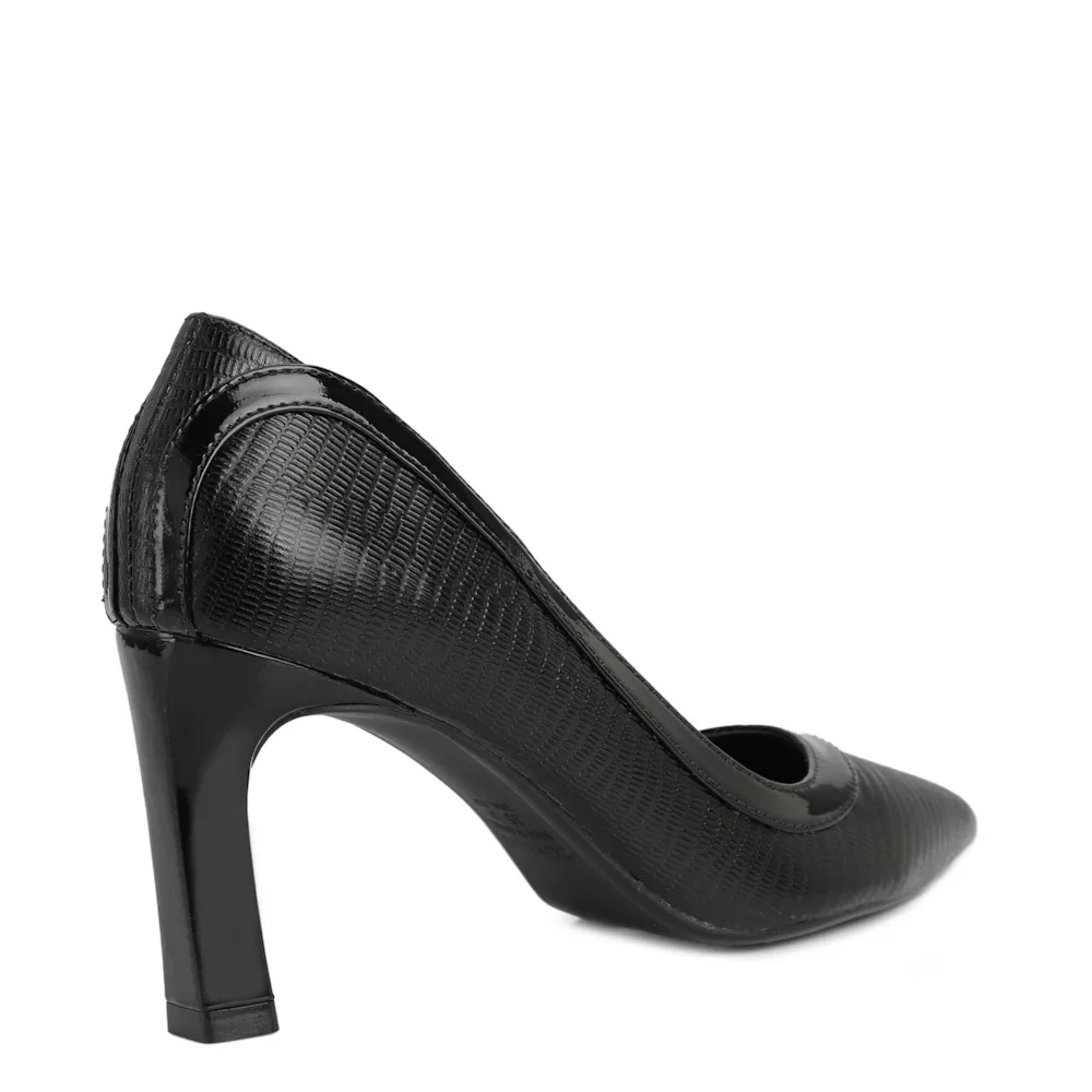 Scarpin Couro Lezard Preto - imagem 3