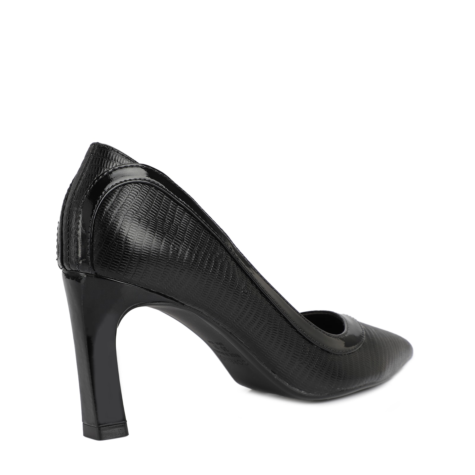 Scarpin Couro Lezard Preto