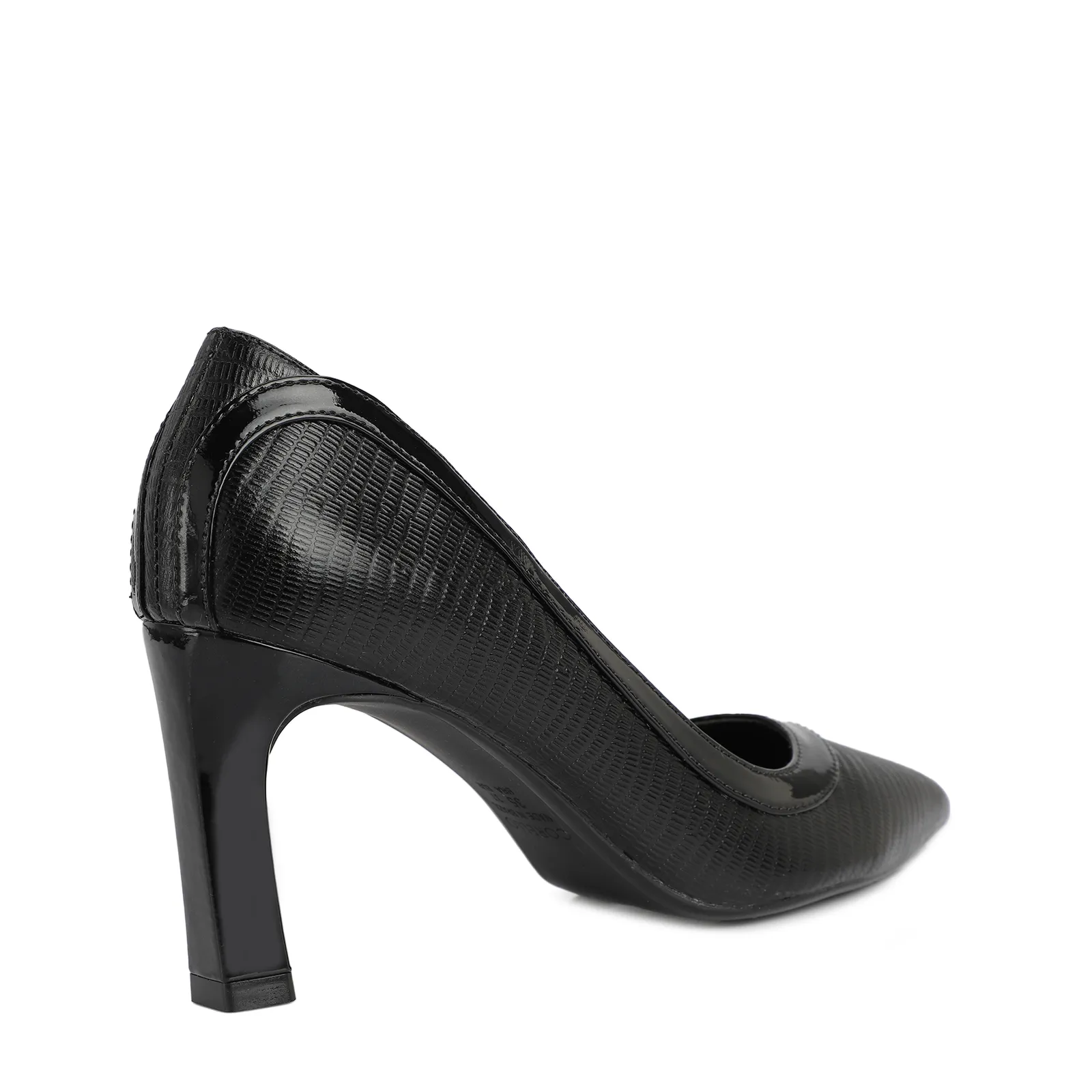 Scarpin Couro Lezard Preto