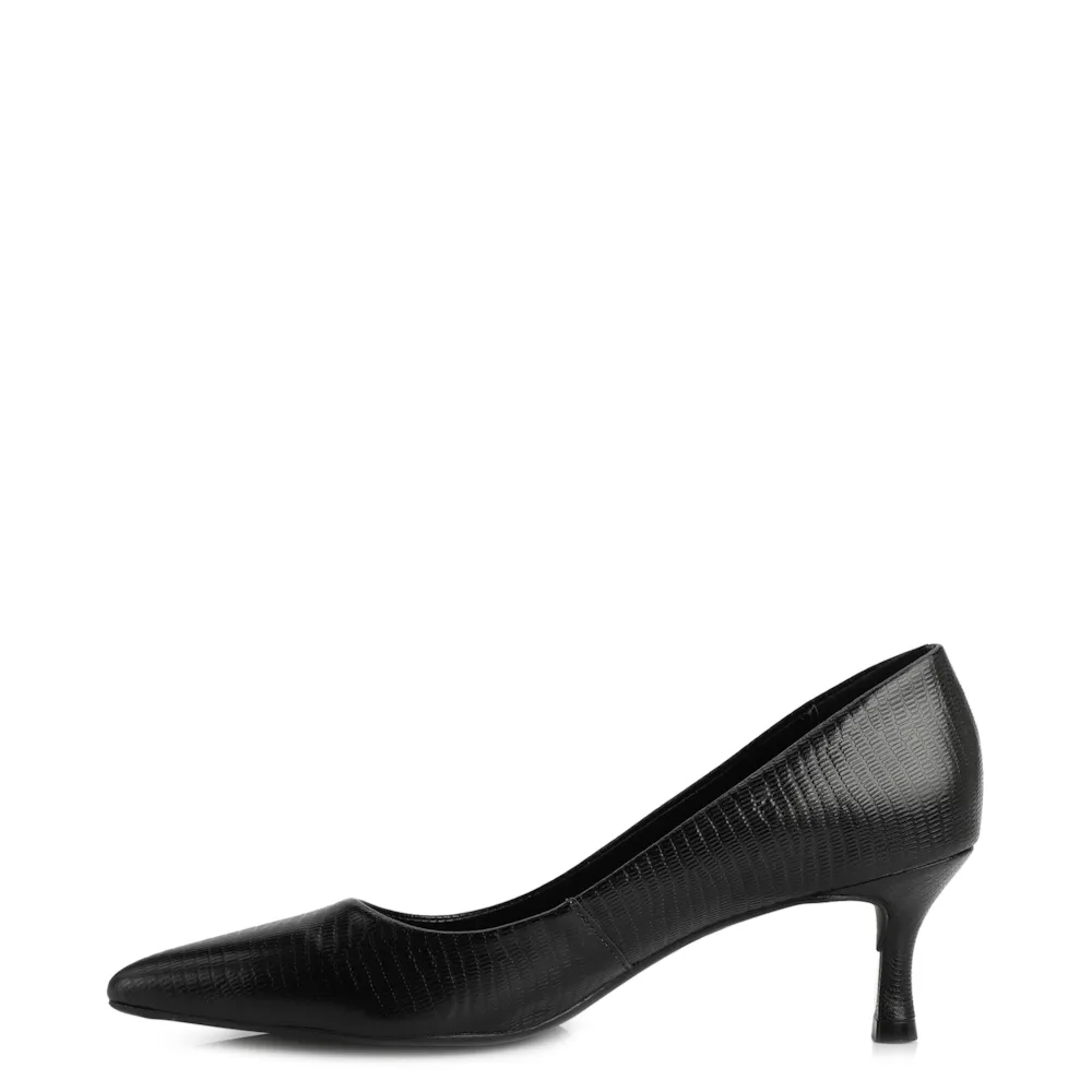 Scarpin Couro Lezard Preto - imagem 4