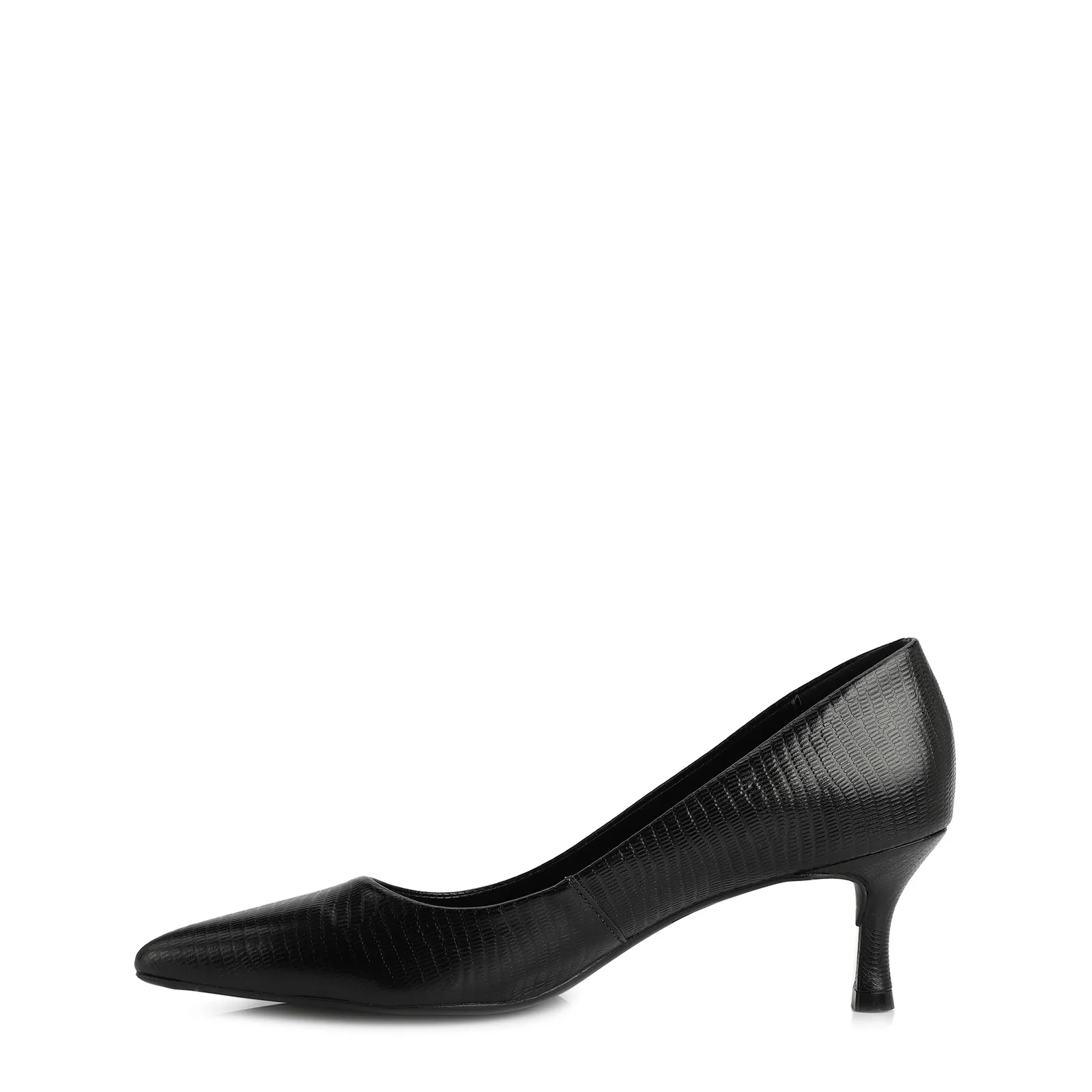 Scarpin Couro Lezard Preto